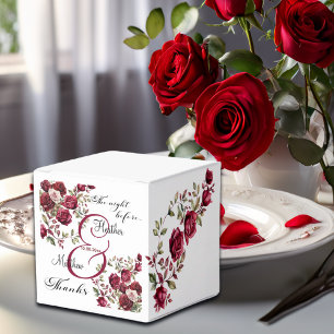 Burgundy Floral Modern 'The Night Before' Wedding Favour Box