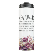 Burgundy Floral Mother of The Bride Tumbler