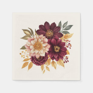 Burgundy Floral Napkin