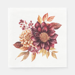 Burgundy Floral Napkin