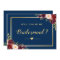 Burgundy Floral Navy Will You Be My Bridesmaid