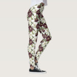 Burgundy  Floral Pattern  Leggings<br><div class="desc">Elevate your style with these leggings featuring a beautiful burgundy floral pattern. Perfect for casual wear,  workouts,  or adding a pop of colour to your outfit,  they combine comfort and elegance. Ideal for pairing with tunics,  sweaters,  or layering under skirts for a chic look.</div>