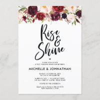 Burgundy Floral Post Wedding Brunch Invitation