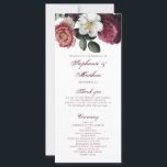 Burgundy Floral Roses Botanical Wedding Program<br><div class="desc">The bohemian floral romantic bouquet of burgundy,  pink and white roses create the charming centerpiece for this elegant design. A simple modern layout makes the calligraphy and flower design pop.</div>