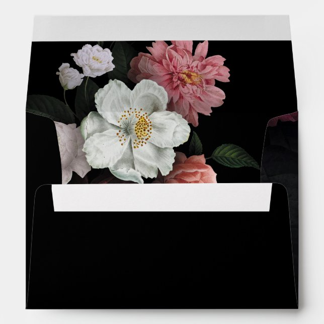 Burgundy  Floral Rustic Envelope (Back (Bottom))