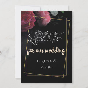 Burgundy Floral Rustic save the date