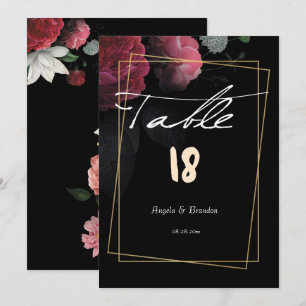Burgundy  Floral Rustic Wedding Table Invitation