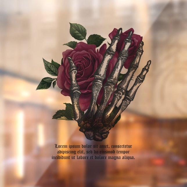 Burgundy Floral Skeleton Hand Gothic (Sheet 2)