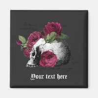 Burgundy Floral Skull Gothic Wedding