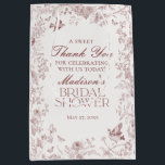 Burgundy Floral Toile De Jouy Bridal Shower Favour Medium Gift Bag<br><div class="desc">Elevate your autumn celebrations with our Fall Toile party decor, featuring detailed floral burgundy toile on a warm white background. This French-inspired Chinoiserie design exudes elegance and sophistication, perfect for fall gatherings in September, October, or November. The intricate toile de Jouy pattern captures the crisp, cosy essence of fall, creating...</div>