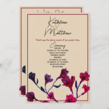 Burgundy Floral Watercolor Wedding