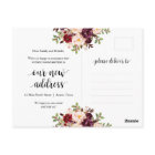 Burgundy floral, We have moved Announcement