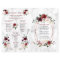 Burgundy Floral Wedding Booklet Program 1/2 pages