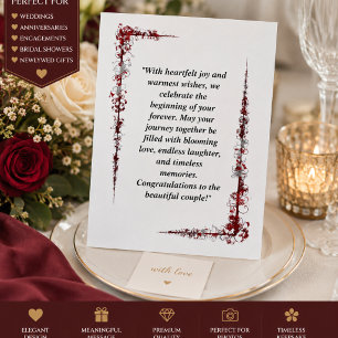 Burgundy Floral Wedding Congratulations Card   Ele