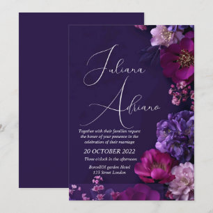 burgundy floral wedding design featuring rich wine invitation