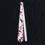 Burgundy Floral Wedding Necktie<br><div class="desc">Burgundy Floral Wedding Necktie. This Burgundy Blush floral necktie is sure to become the centre of attention,  fabulous and flowery.</div>