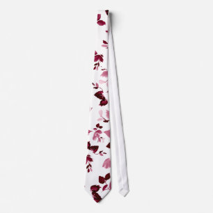 Burgundy Floral Wedding Necktie