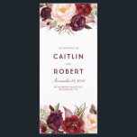 Burgundy Floral Wedding Programs Programme<br><div class="desc">Marsala (burgundy) watercolor flowers wedding programs</div>
