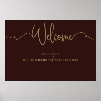 Burgundy Floral Wedding Welcome Print