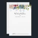 Burgundy Floral Wedding Words of Wisdom Advice Card<br><div class="desc">This burgundy floral wedding words of wisdom advice card is perfect for a modern wedding. The elegant boho design features watercolor navy, blush pink and wine shade flowers with artistic penciled details. These cards are perfect for a wedding, bridal shower, baby shower, graduation party & more. Personalise the cards with...</div>