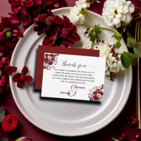 Burgundy Floral Welcome Gift Bag Basket Place Card