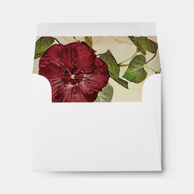 Burgundy Flower Botanical RSVP A2 Envelope (Back (Bottom))