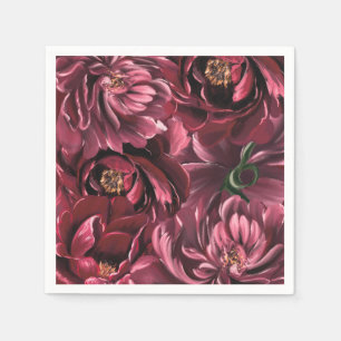 Burgundy Flower Elegance Wedding Napkin