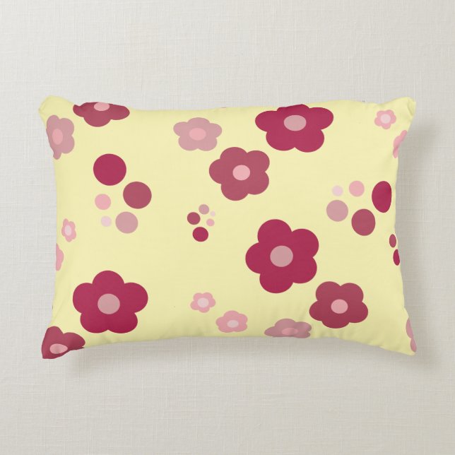 Burgundy Flowered Decorative Cushion (Front)