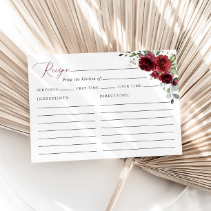 Burgundy Flowers, Boho, Bridal Shower Recipe