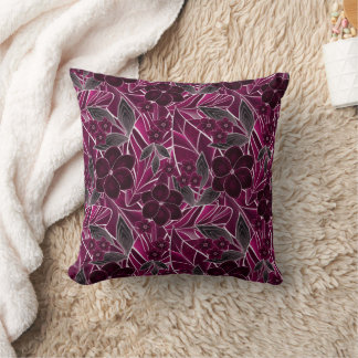 Burgundy flowers. cushion