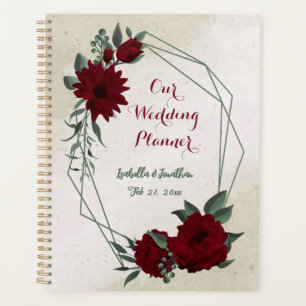Burgundy flowers greenery wedding planner