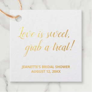 Burgundy Flowers Love Is Sweet Bridal Shower Favour Tags