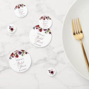 Burgundy Flowers, Pink Flowers, Boho Bridal Shower Confetti