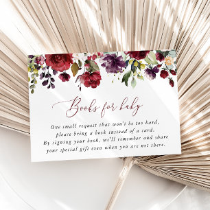 Burgundy Flowers, Pink Flowers, Books For Baby Enclosure Card
