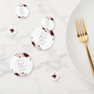 Burgundy Flowers, Pink Flowers, Bridal Shower Confetti