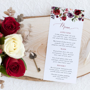 Burgundy Flowers, Pink Flowers, Bridal Shower Menu