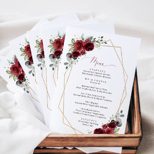 Burgundy Flowers, Red Flowers, Bridal Shower Menu