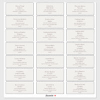 Burgundy Font | Beige Wedding Guest Address Labels