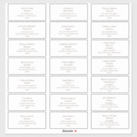 Burgundy Font Wedding Guest Address Labels