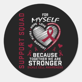 Burgundy For Myself Sickle Cell Awareness Items Pr Classic Round Sticker