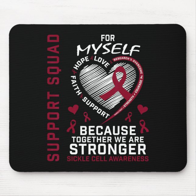 Burgundy For Myself Sickle Cell Awareness Items Pr Mouse Pad (Front)