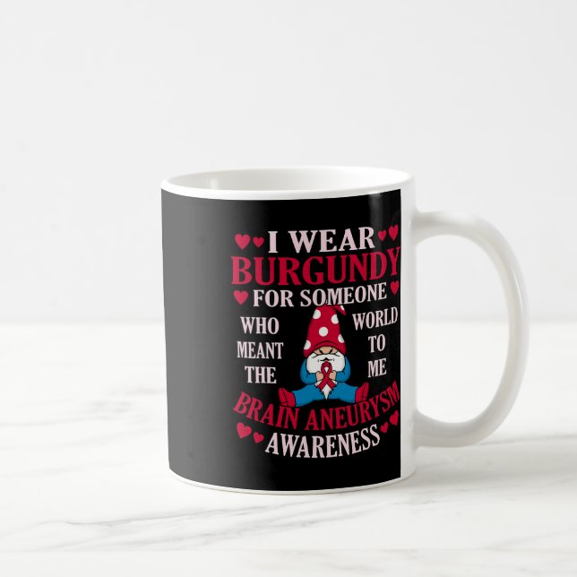 Burgundy For Someone Brain Aneurysm Awareness Grap Coffee Mug (Right)