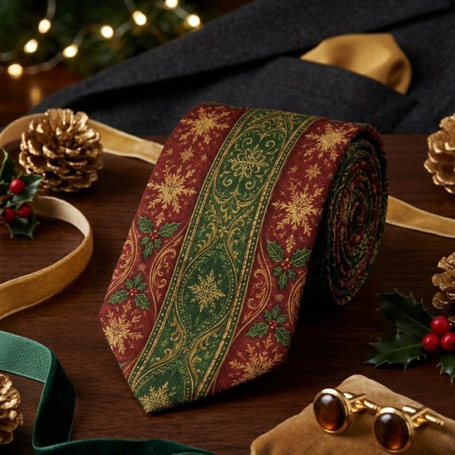 Burgundy & Forest Green Christmas Regency Tie (Creator Uploaded)