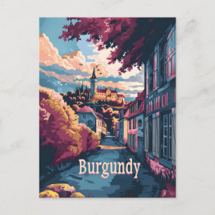 Burgundy France vintage Postcard