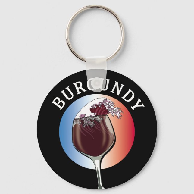 Burgundy French Wine Key Ring (Front)
