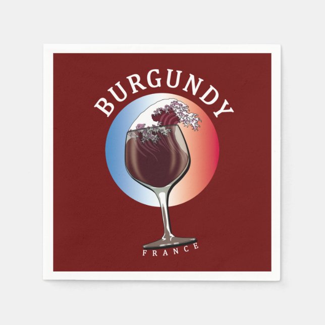 Burgundy French Wine Napkin (Front)
