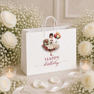 Burgundy Funny Woman Marsala Script Birthday gift Large Gift Bag