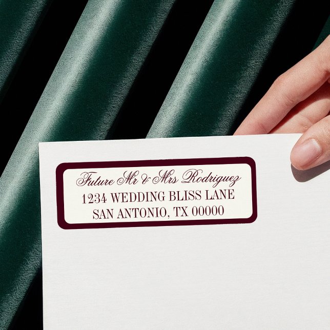 Burgundy Future Mr & Mrs Wedding Return Address (Creator Uploaded)