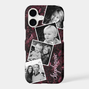 Burgundy Galaxy Dust Photo Collage Personalised