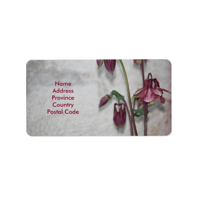 Burgundy Garden Floral Label (Front)